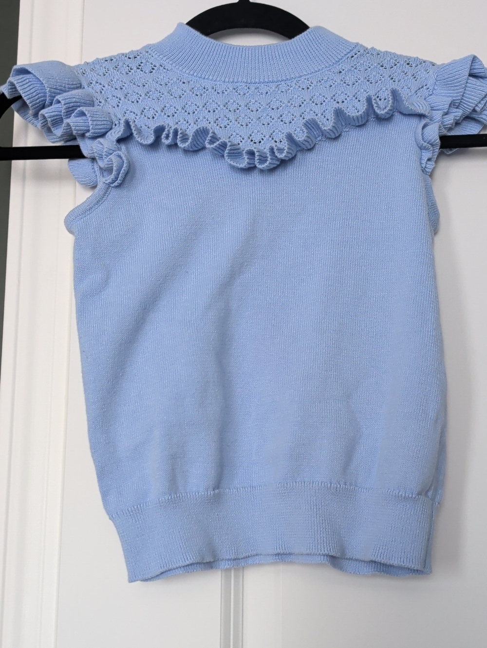 Janie and Jack Light Blue Knit Ruffle Sweater Top